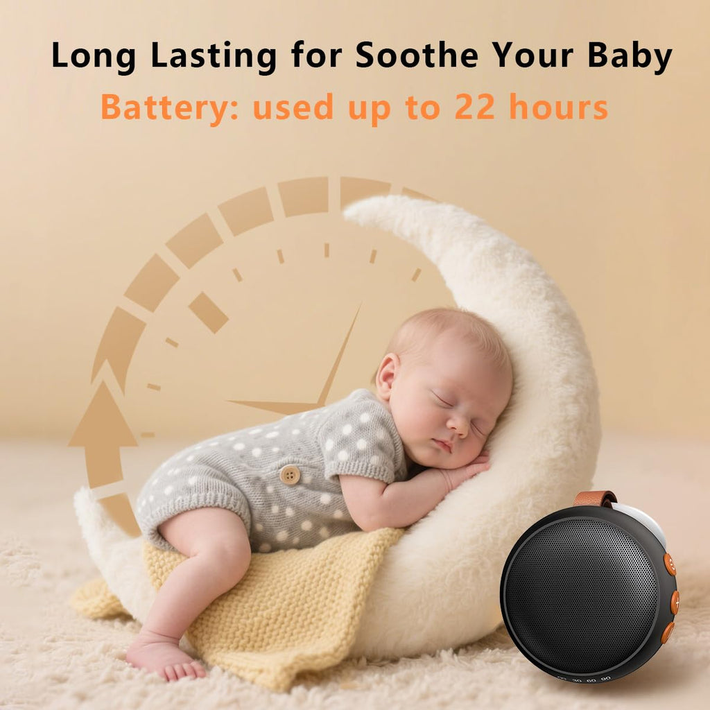 Portable White Noise Machine Sound Machine Small with 32 Volume Levels 30 Sleep Soother Rechargeable Travel Sound