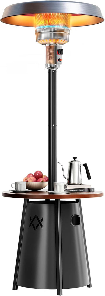 50,000 BTU Outdoor Heaters with Round Table Design, Premium 304 Stainless Steel Burner, Triple Protection System