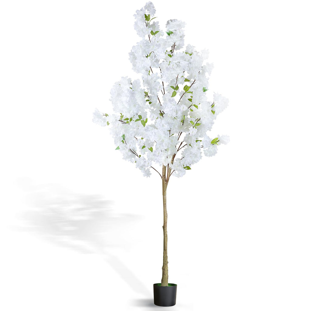 6FT Artificial Cherry Blossom Tree, Realistic Fake Cherry Blossom Tree in Pot, Decorative Faux Sakura Tree for Indoor