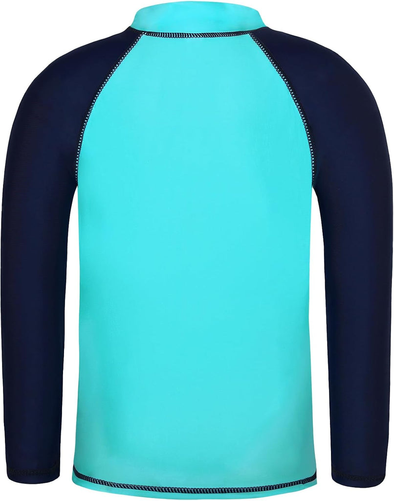 Boys Long Sleeve Rash Guard 2 Piece Swim Set UPF 50+