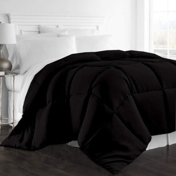 All Season Down Alternative Box Pleated Comforter, Oversize Queen Luxury Comforter Hypoallergenic 100%