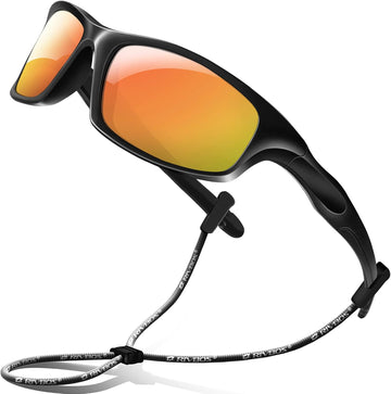 Kids Sunglasses Polarized UV400 TPE with Strap for Boys Girls RBK037