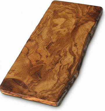 Live Edge Olive Wood Cutting Board 16"L X 7"W X 0.75"TH Rustic Large Wooden Charcuterie Board - Handmade Bread &