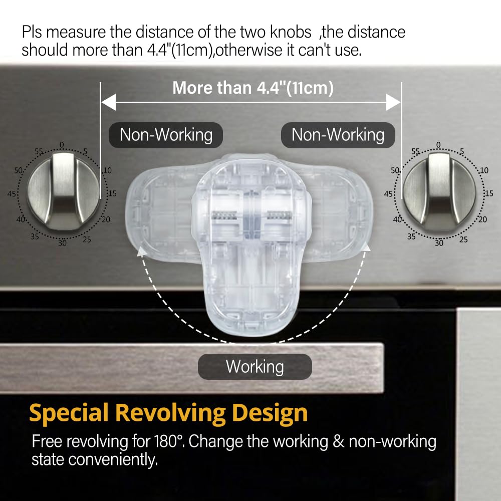 Child Safety Heat-Resistant Oven Door Lock, Oven Front Lock for Kids Easy to Install, Use Adhesive,No Screws or Drill