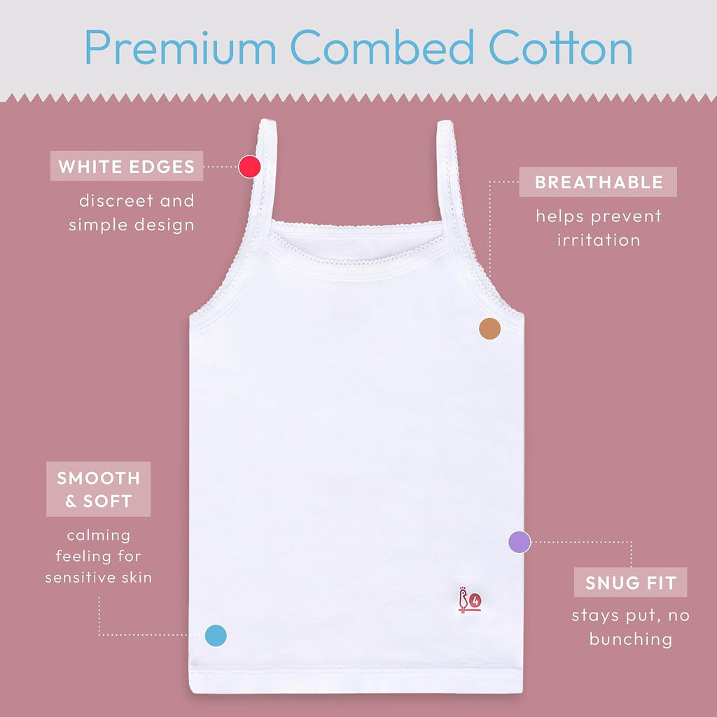 Girls Undershirts Cotton Cami Tank Tops 5 Pack