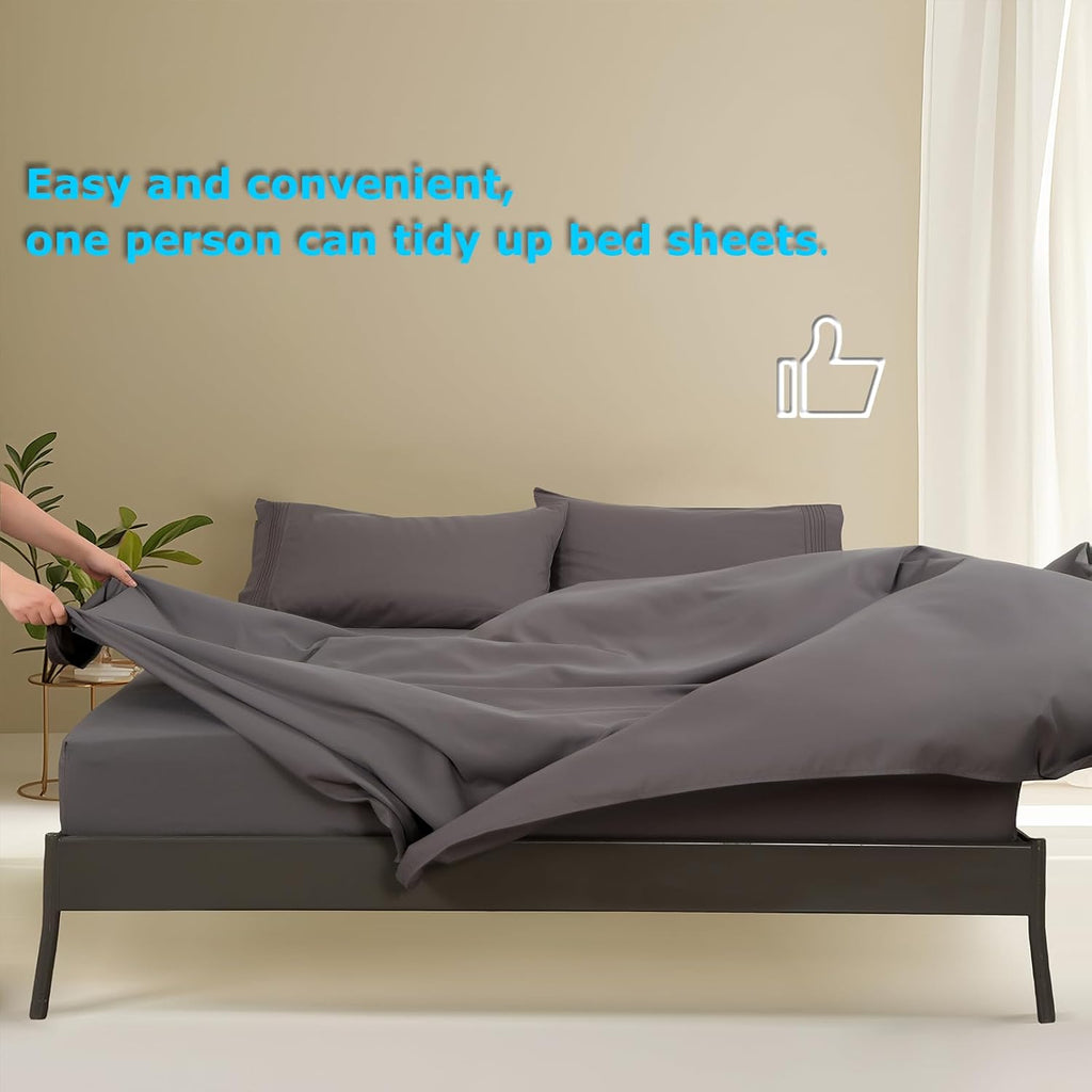 Deep Pocket Queen Sheet Set - 4 Piece QueenSize Bed Sheets - Breathable & Cooling - Hotel Luxury-Easy Care Moisture
