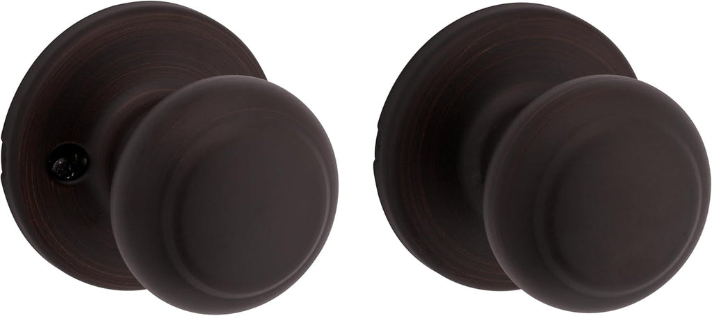 Cove Interior Passage Door Knob, Handle For Closet and Hallway Doors, Non-Locking Doorknob, Venetian Bronze