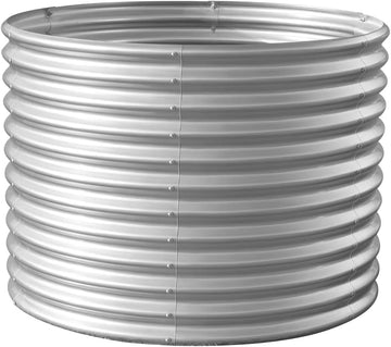 4×4×3ft Galvanized Raised Garden Bed Kit, Round Galvanized Planter Raised Garden Boxes Outdoor, Large Metal Raised