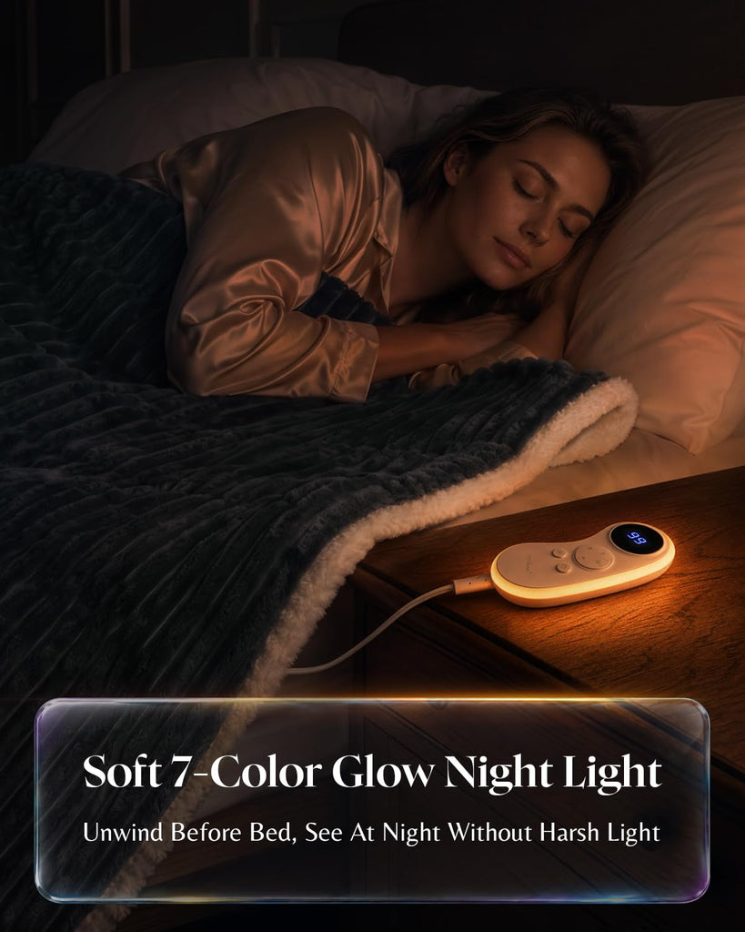 Ultrasoft Electric Heated Blanket Throw: 125.6°F Fast Even Heat