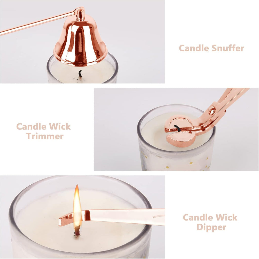3-in-1 Candle Wick Trimmer Set with Wick Cutter, Snuffer and Wick Dipper