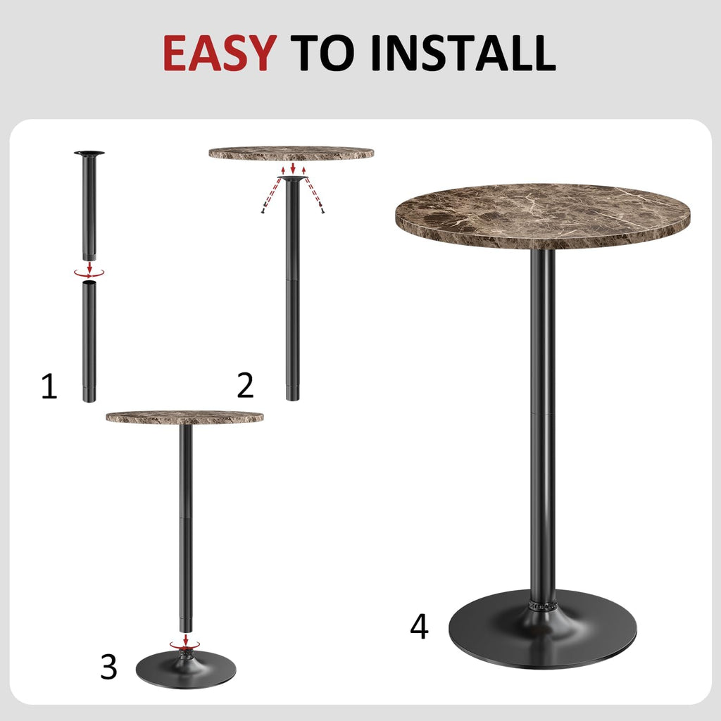 Bistro Pub Table Round Bar Height Cocktail Table Bar, Round Bar Tables for Party, Dining Room, Living Room and
