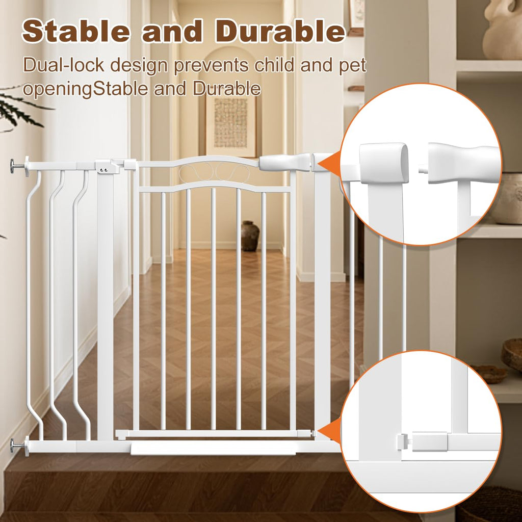 62.5-71.6 Inch Extra Wide Baby Gate, Auto Close Dual Lock Dog Gate