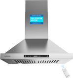 30 Inch Copper Wall Mount Range Hood 900 CFM Tunable LED Lighting Convertible Ducted/Ductless Full Copper Motor