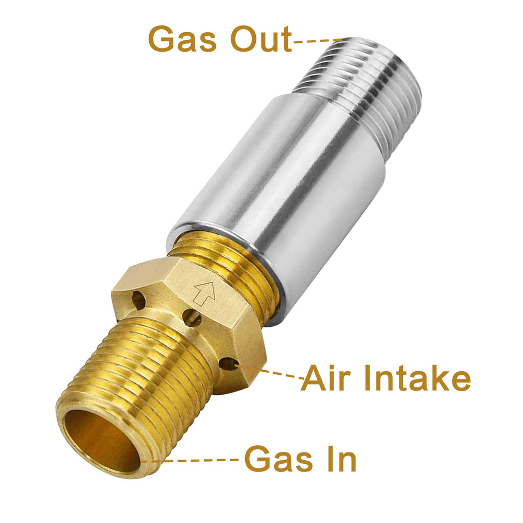 6" Round Fire Pit Burner Ring - 1/2" Air Mixer Valve, 88, 000 BTU, Compatible with Natural Gas & Propane, for Outdoor