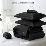 Queen Comforter Set, Ultra-Soft Bed in a Bag Queen 7 Pieces