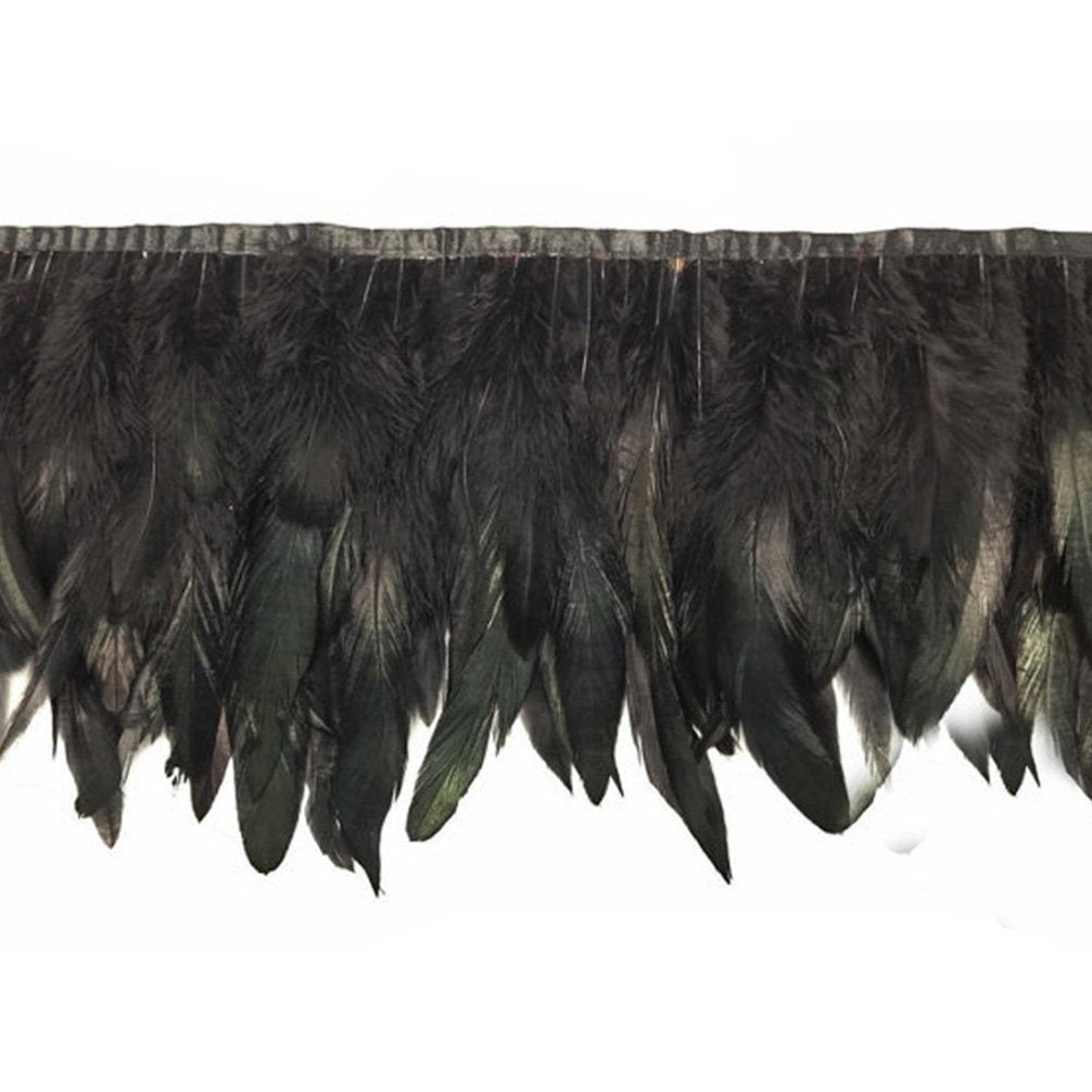 Rooster Hackle Feather Fringe Trim 5-7in Width Sewing Craft,10 Yards