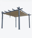 10x13 ft Aluminum Pergola, Outdoor Metal Pergola with Adjustable Canopy