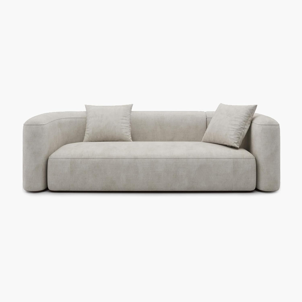 Acanva Luxury Modern Tight Curved Back Velvet Sofa, Minimalist Style Comfy Couch for Living Room Apartment, 3 Seater