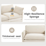 Oversized Modular Sectional Sofa with Movable Ottoman, 112 Inch 4 Seat Modern Corduroy Sofa Set