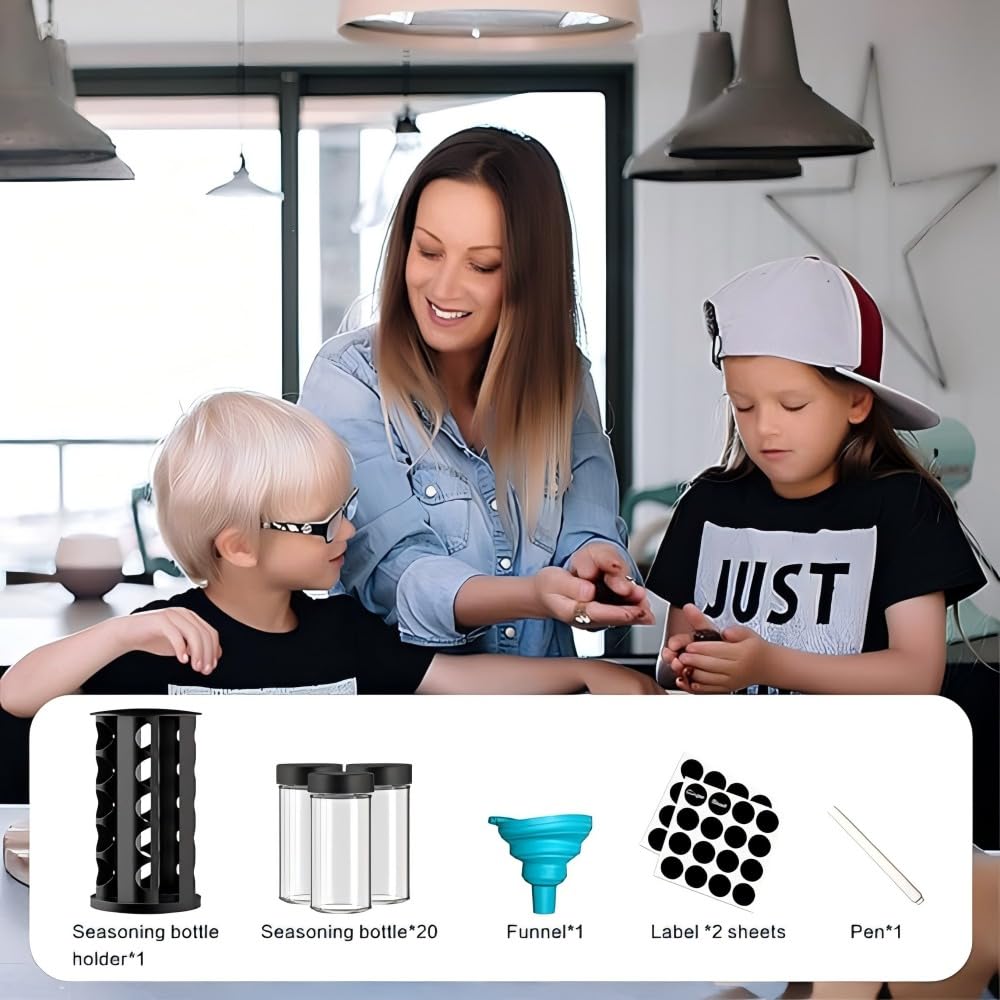 Rotating Spice Rack Organizer for Cabinet, Spice Racks Storage with 20 Jars, Spinning Spice rack Countertop, Spice