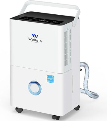 Energy Star Certified Dehumidifier for Home and Basement, Portable Dehumidifier with Drain Hose and Water Tank