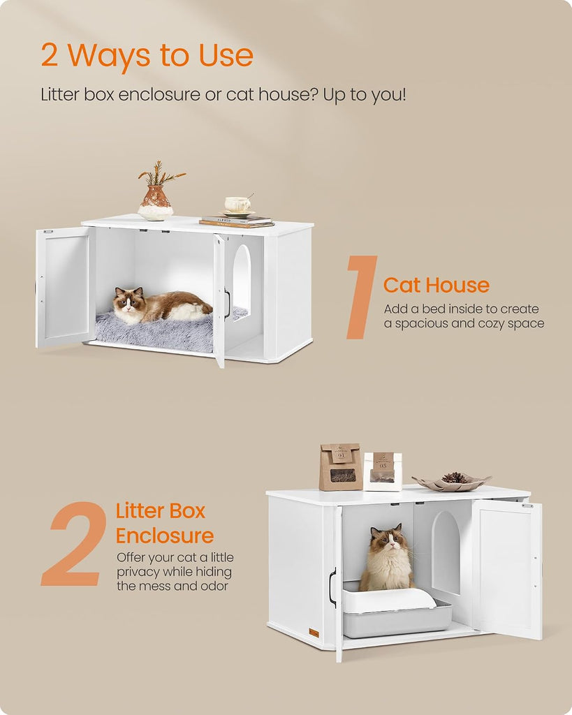 Litter Box Enclosure, Modern Cat Litter Box, Front Entry