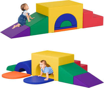Soft Foam Climbing Blocks Set - Large in-1 Soft Play Toys Crawling & Sliding Climbing Arch for Toddlers, Foam