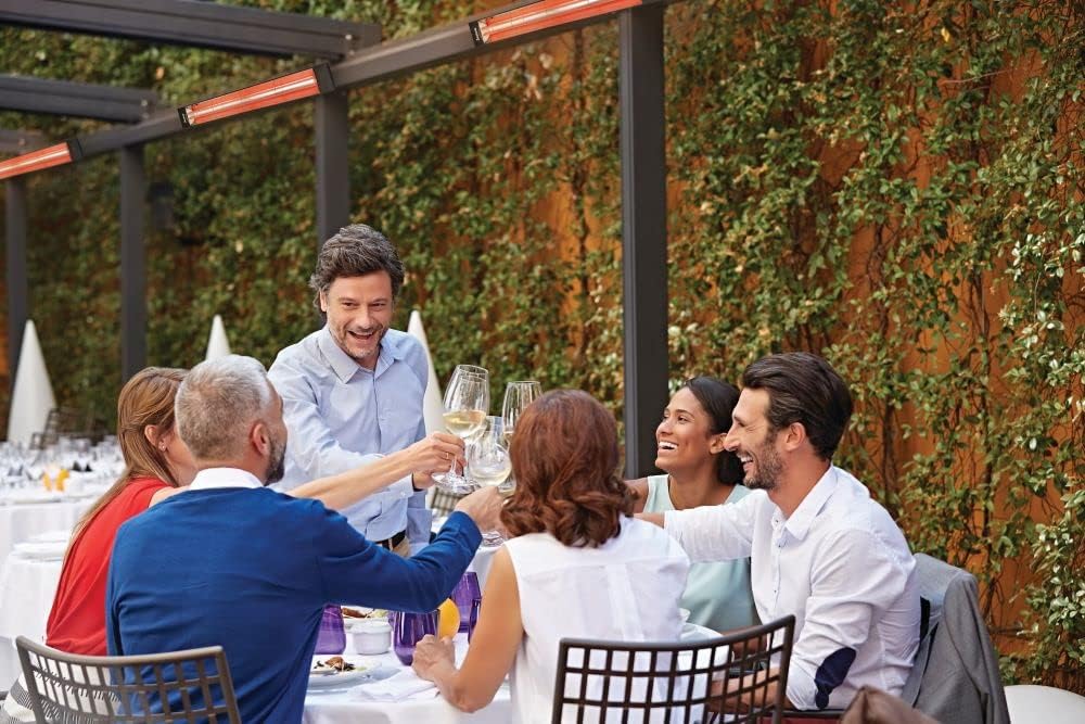 EF60240B 6000W 240V Infrared Electric Patio Heater, Black
