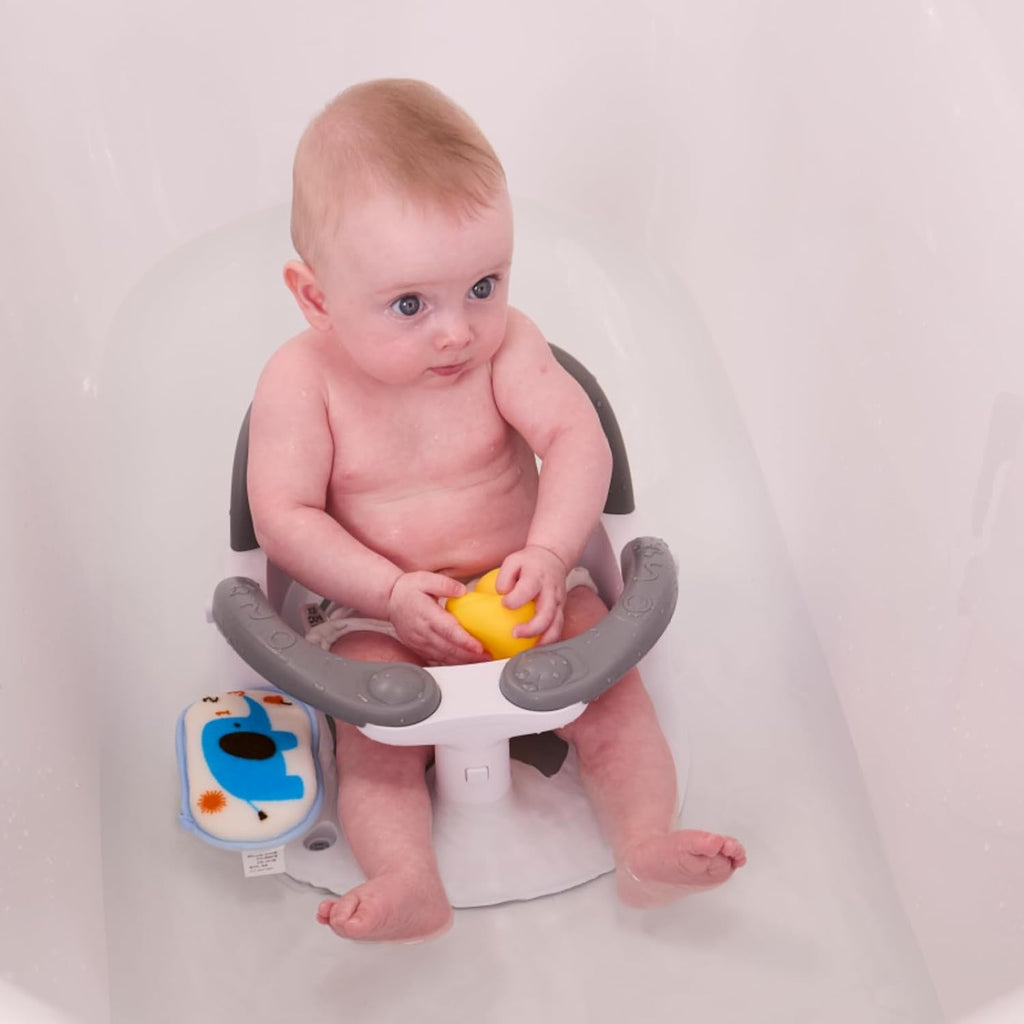 Bath Seat for Babies 6 Months & Up Sitting Up,Infant Bath Seat with Temperature Alert+Open Backrest+on/Off