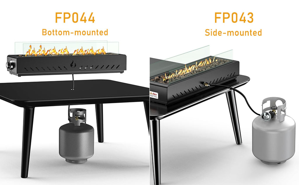 28" Gas Fire Pit Bottom-Mounted for Table with Umbrella Hole