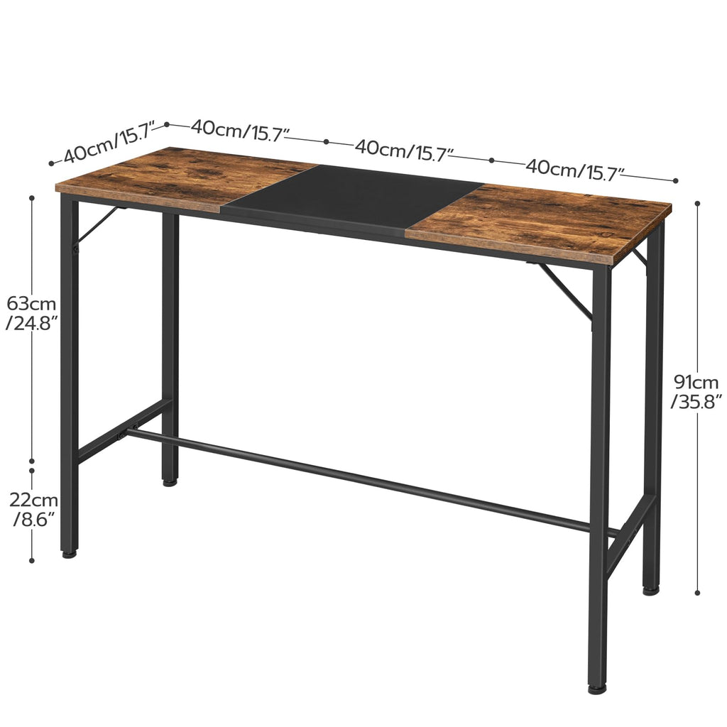 Bar Table, 47.1" Rectangular Pub Table, Tall Counter Height, Long Bar Height Table for Small Space, Sturdy and