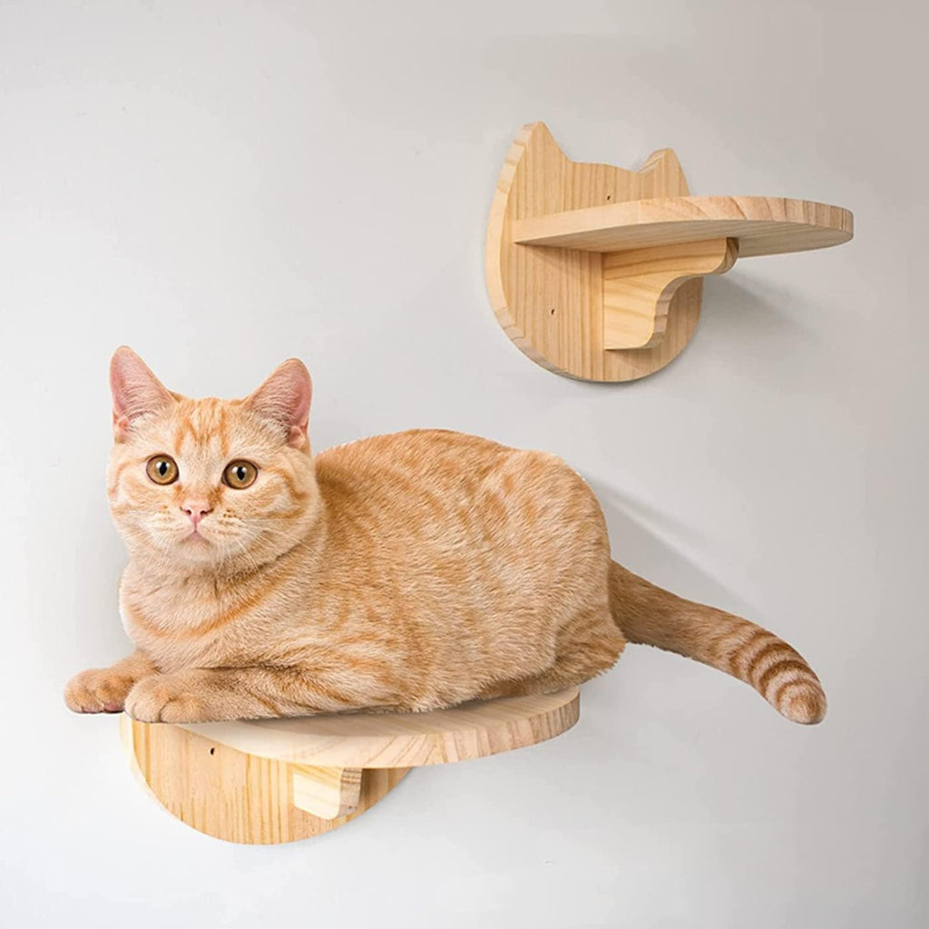 5-Pack Natural Wood Wall Mounted Cat Steps