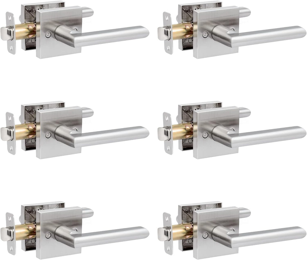 6 Pack Interior Door Levers Passage Door Handles Heavy Duty No Locking Door Handle Set Doors