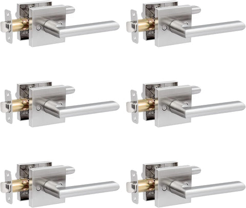 6 Pack Interior Door Levers Passage Door Handles Heavy Duty No Locking Door Handle Set Doors