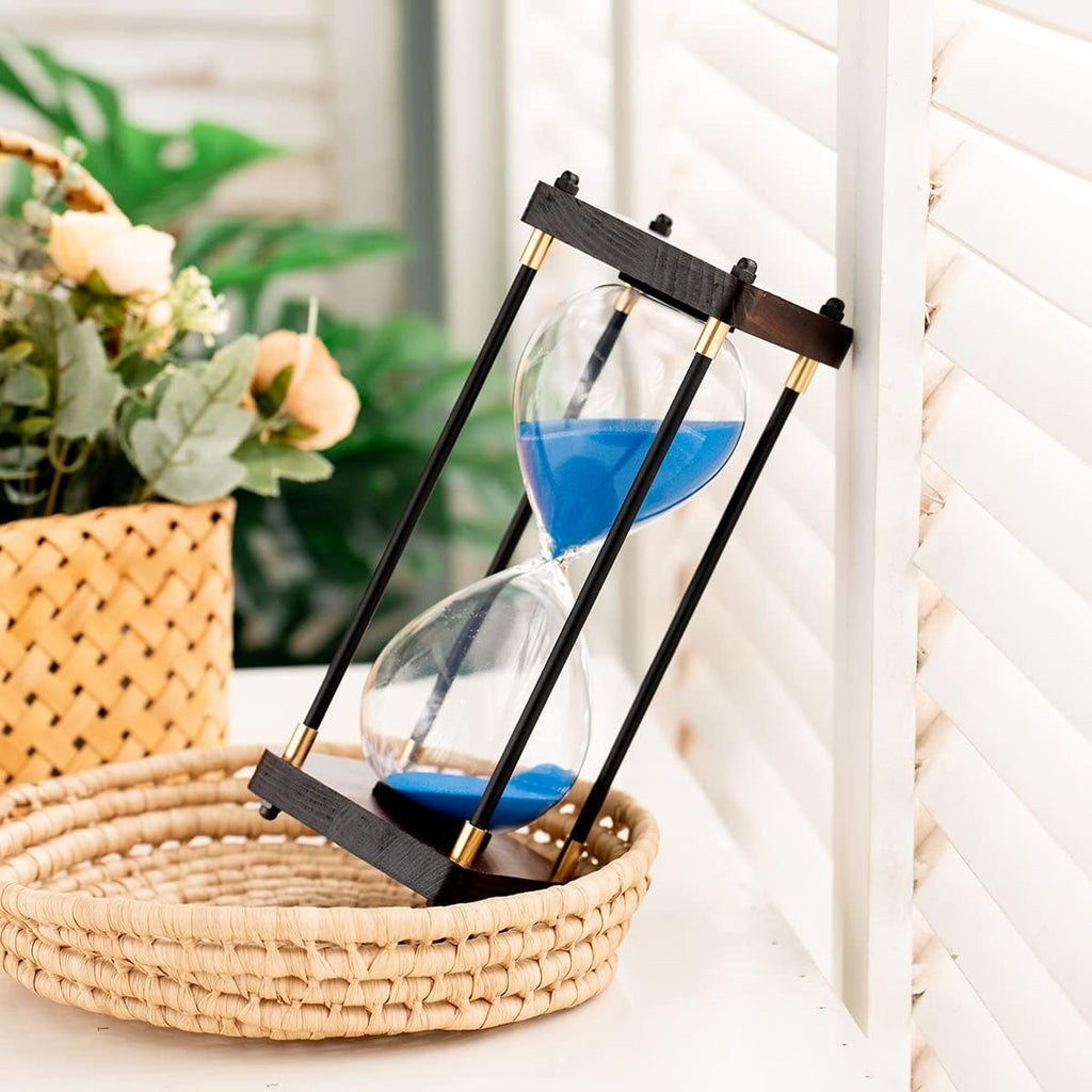 Large Sand Timer, Hourglass Timer 60 Minutes,Vintage Wooden Hour Glass Timer,Modern Home Kitchen Office Decoration