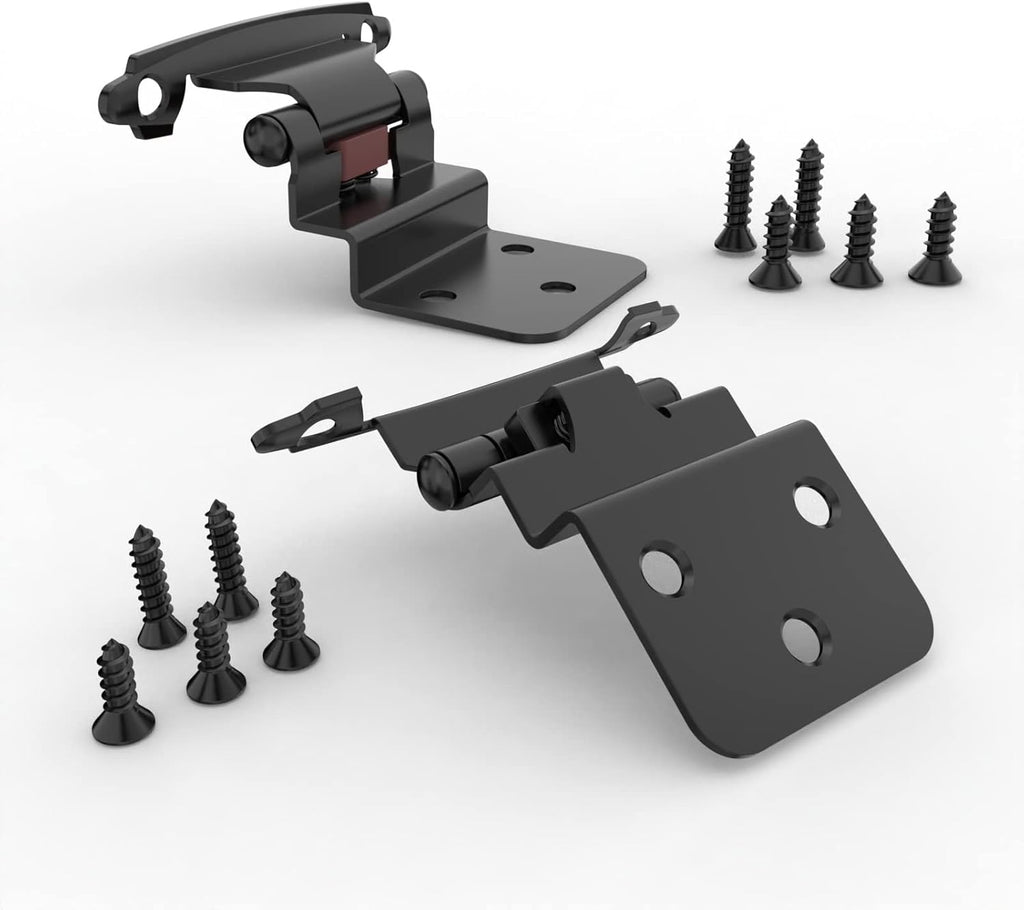 3/8 Inch Inset Cabinet Hinges, 25 Pairs(50 Pack) Self Closing Flush Face Mount Hinges with Door Bumper, Variable