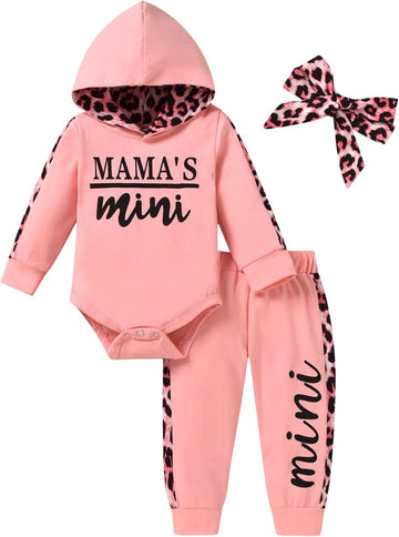 Baby Girl Long Sleeve Infant Hoodie Romper Pants Outfit