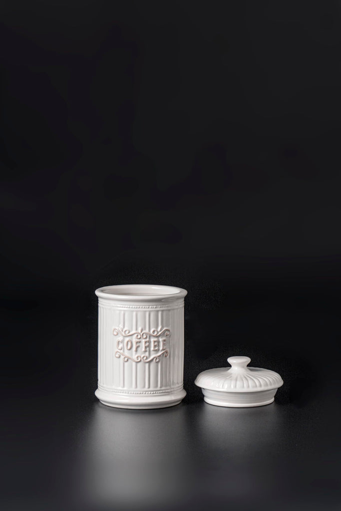 Doric Scroll Ceramic Canisters Sets For The Kitchen Canisters For Countertop Set of 3 Airtight Coffee Canisters For