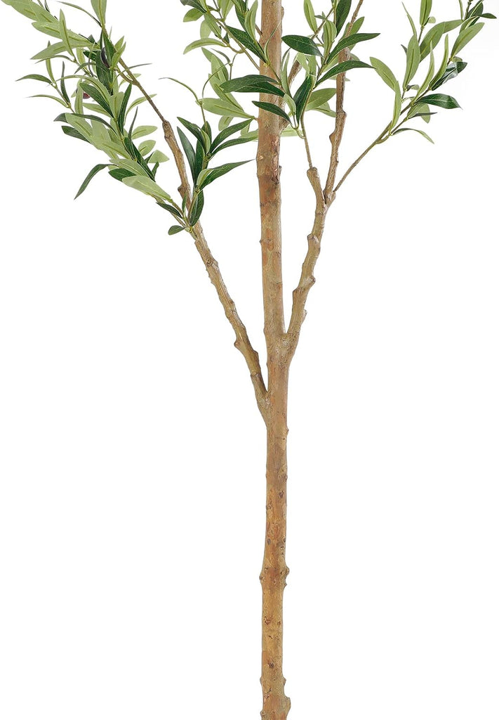 Faux Olive Tree 7ft,Olive Trees Artificial Indoor with Natural Wood Trunk and Realistic Leaves and Fruits. 7