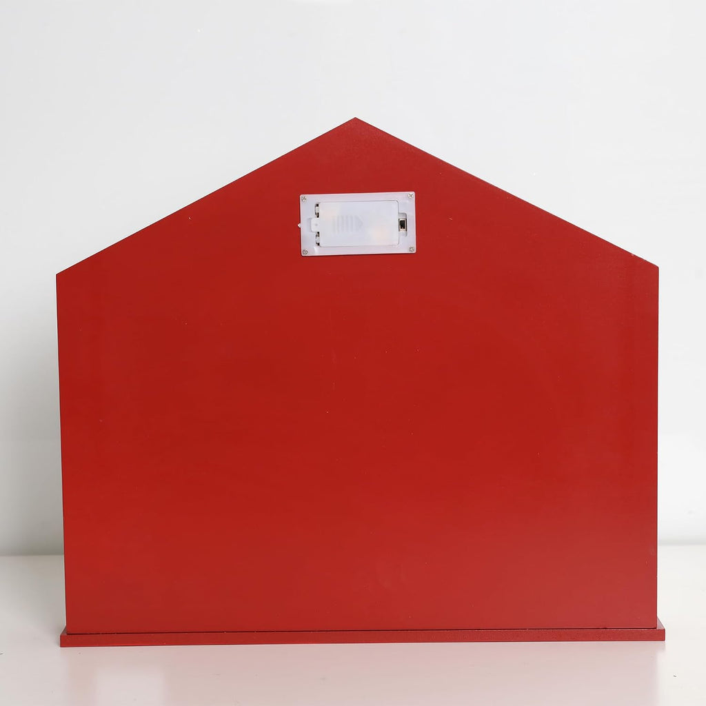 Extra-Large Wooden Advent Calendar 2025 with LED Lights, Christmas Countdown Calendar, House-Shaped Drawers for Kids
