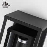 14" Classic Outdoor Wall Sconce 1 Light in Matte Black Rectangular Metal Frame and Clear Glass Shade Waterproof Porch