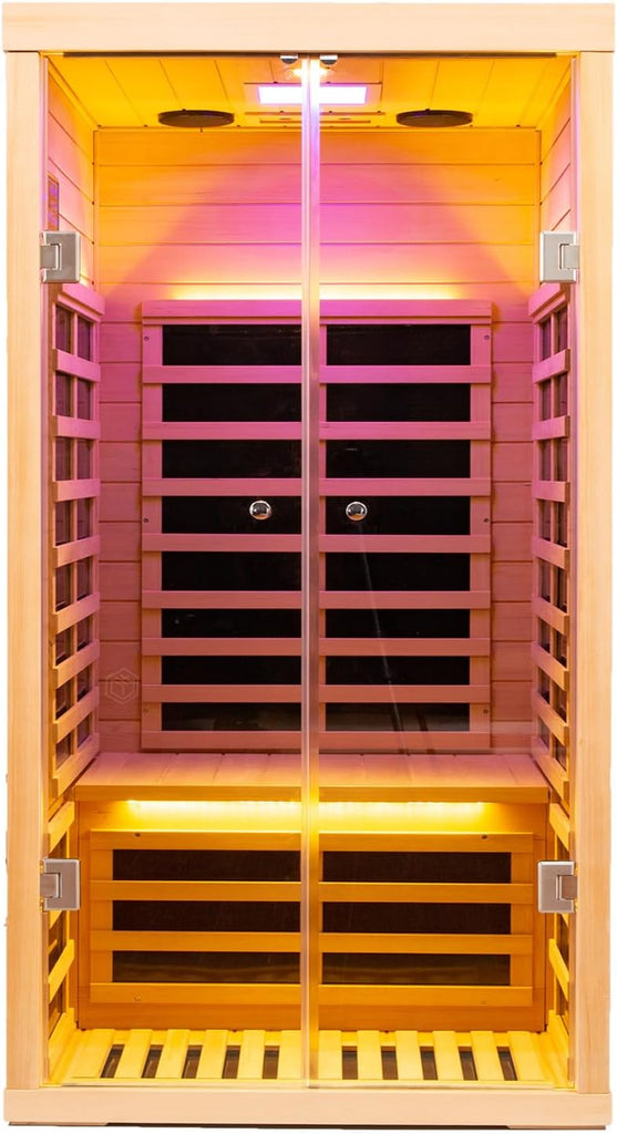 Smart APP Control 1 Person Ultra Low EMF (0-5mG) Far Infrared Sauna for Home