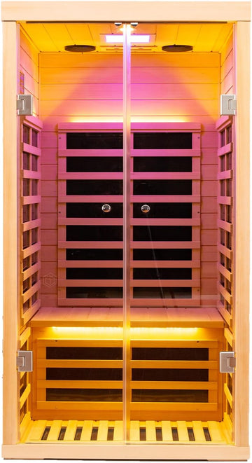 Smart APP Control 1 Person Ultra Low EMF (0-5mG) Far Infrared Sauna for Home
