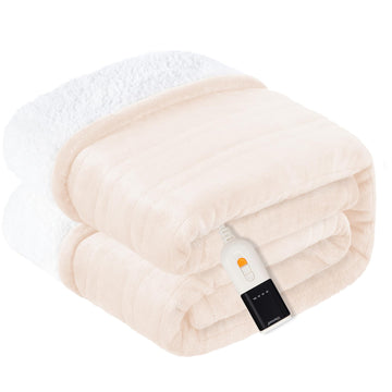Heated Blanket Electric King Blanket for Couch 100"x90" Cream