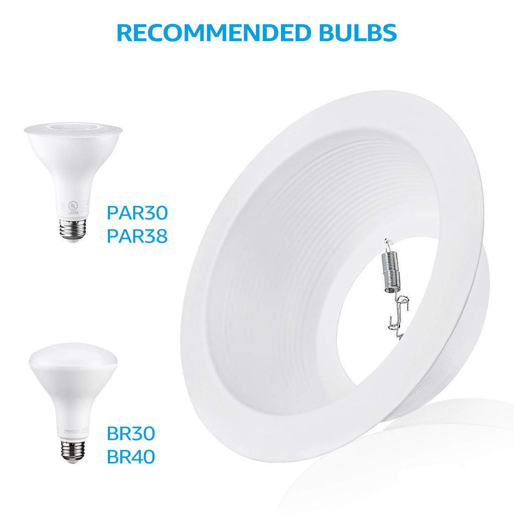 6 Inch Integrated Can Light Trim, White
