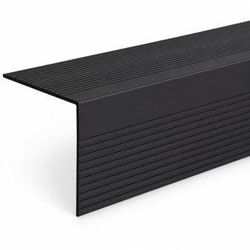 TMH Stair Nosing, Stair Edge Protector - 48" Long, Stair Nose Molding - Dark Bronze Anodized (Black) More Options