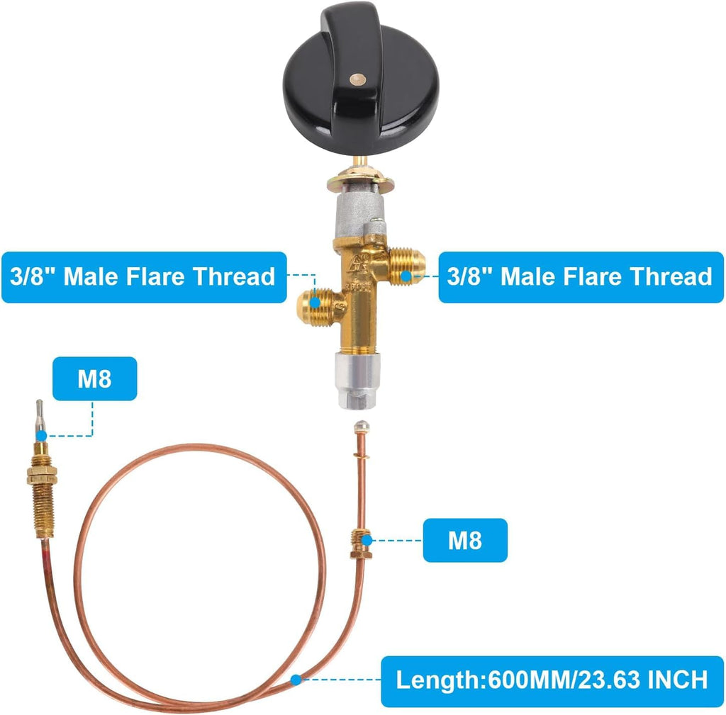 Gas Fireplace Fire Pit Flame Failure Safety Control Valve Kit and Assembly Fire Pit Igniter, Fire Pit Thermocouple