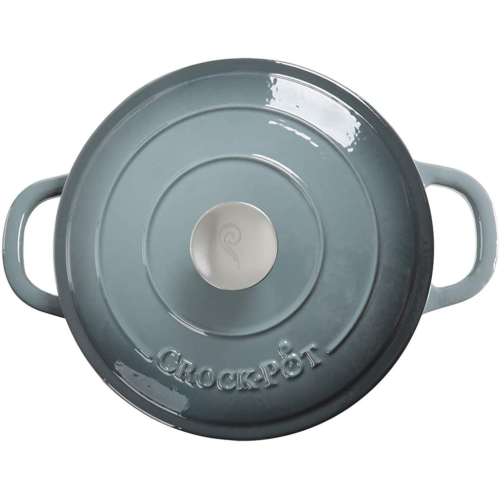 Artisan 7-Quart Round Enameled Cast Iron Dutch Oven - Slate Gray, Heavy-Duty Cookware for Slow Cooking, Baking