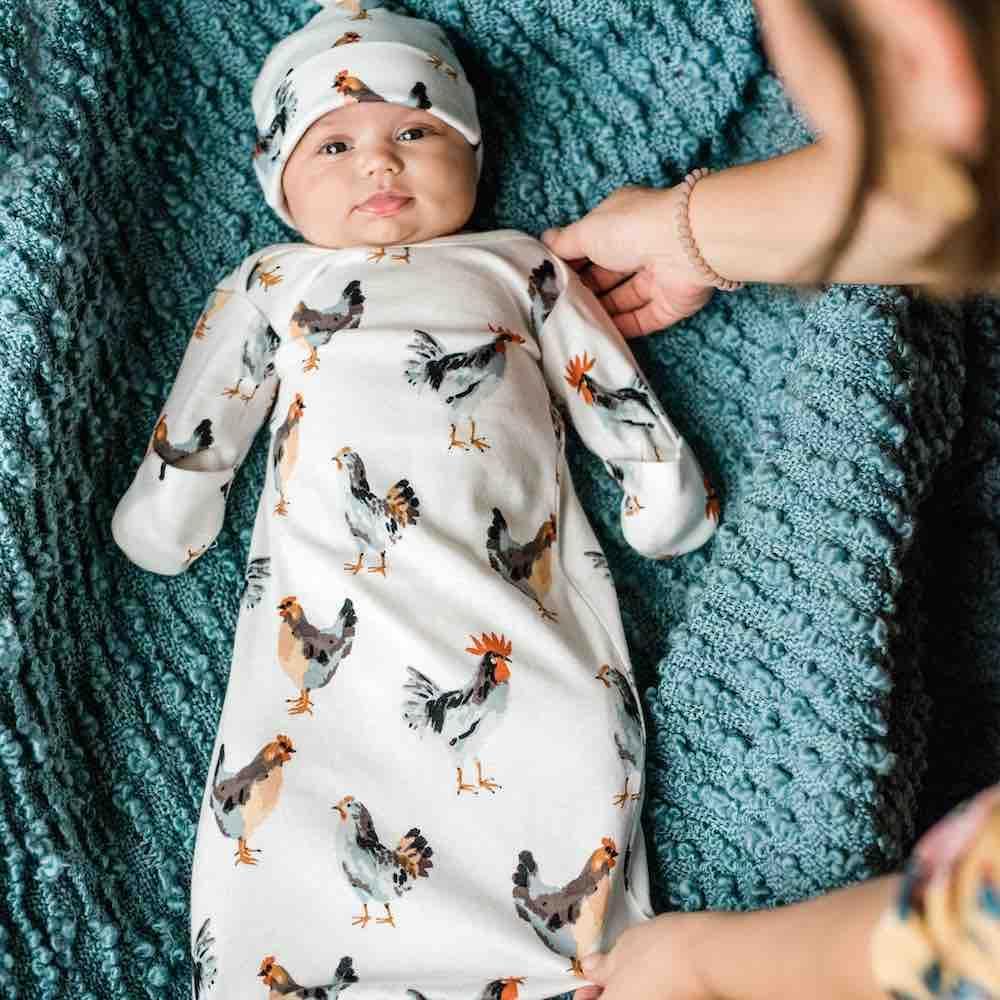 Newborn Gown and Hat Set - Baby Nightgown - Soft & Gentle - Stylish Announcement Outfit for Boys & Girls
