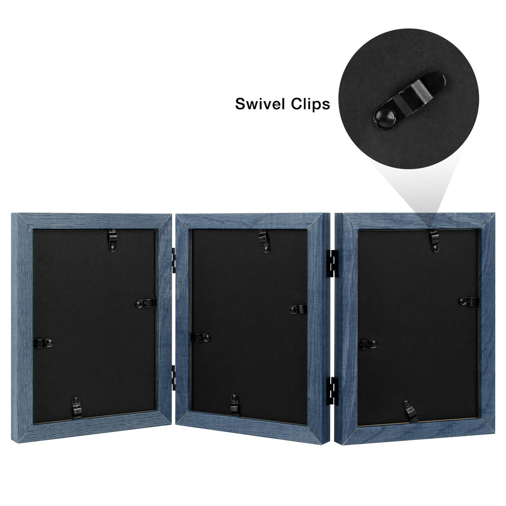 5x7 Triple Picture Frames Blue, 2 Pack